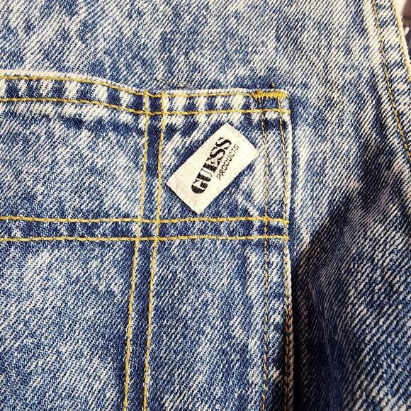 VTG Guess Georges Marciano 1980s  Grunge Denim Overalls Sz 2 Retry 80s Acid Wash - Picture 6 of 9